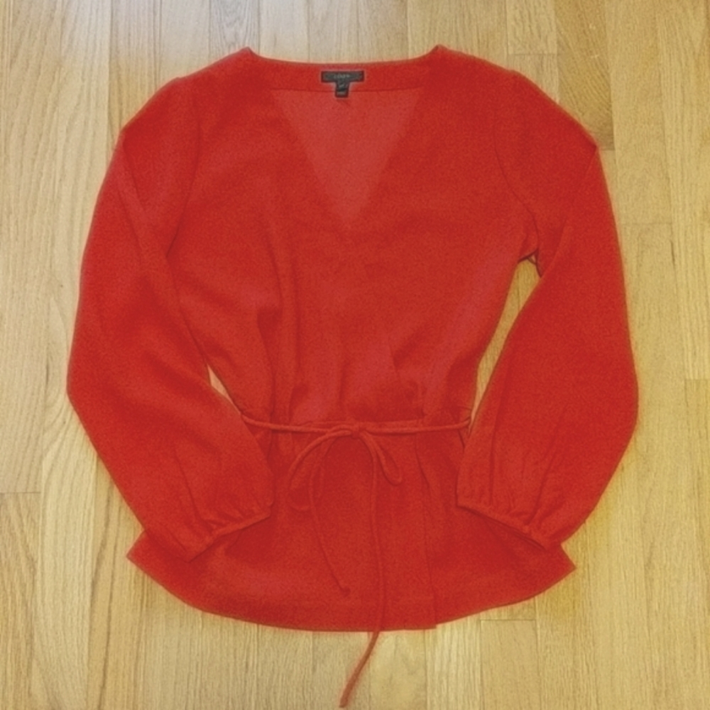 J. Crew Red Blouse Size 4Tall